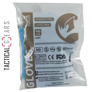 RHINO RESCUE EINMALHANDSCHUH PUDER UND LATEXFREI BLAU